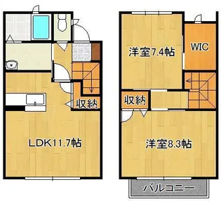 ボヌール 弐番館【1階】の間取り