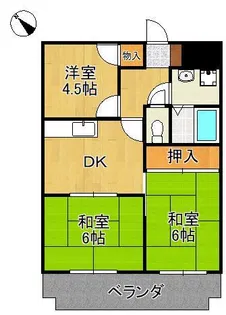 コーポ宮の町1【5階】の間取り