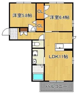 ビューテラス山王A【1階】の間取り