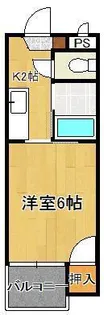 シャトレ天神Ⅱ【4階】の間取り