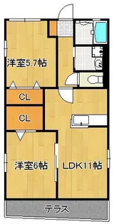 プランドール清田【1階】の間取り