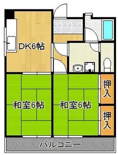 東大谷ハイツ【3階】の間取り