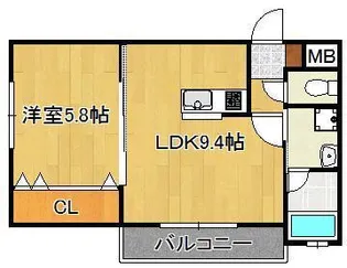 アドヴァンスコート到津の森【4階】の間取り
