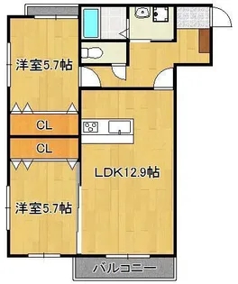 アドヴァンスコート到津の森【5階】の間取り