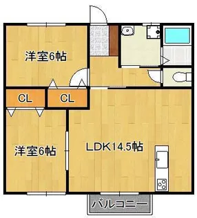 2LDKの間取り画像