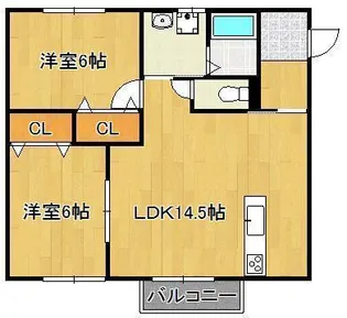 2LDKの間取り画像