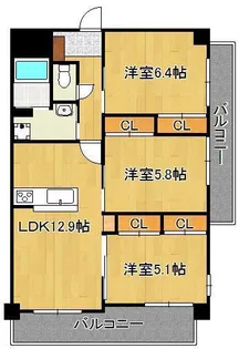 到津ヒルズ【5階】の間取り