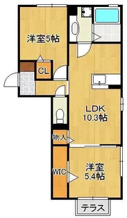 ソレイユひびきが丘【2階】の間取り