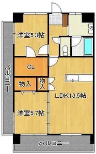 ザ.ヒルズ戸畑【4階】の間取り