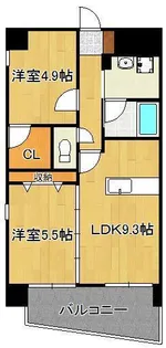 2LDKの間取り画像