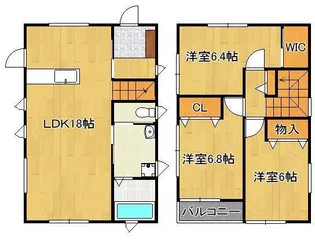 福岡県北九州市戸畑区浅生2丁目【一戸建】の間取り