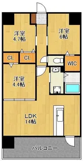 Fu-ton4祇園さくら坂【4階】の間取り