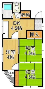 祇園1丁目アパート【2階】の間取り