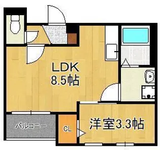 パルティーレ戸畑【2階】の間取り