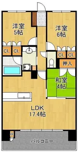 リビオ桃園パークフォーレスト 1005号室【10階】の間取り