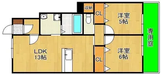 アニマール石坪【1階】の間取り