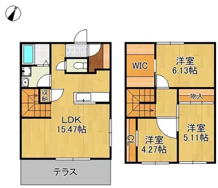 ボンシャンス参番館B棟 B-1【1階】の間取り