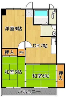 中村ビル(小倉北区中井)【3階】の間取り