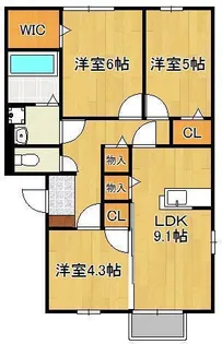 アムール中井【2階】の間取り
