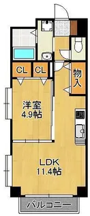アクシス中井【4階】の間取り