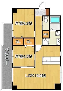 ルネス到津の森【2階】の間取り