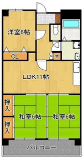菊竹ビル金鶏【5階】の間取り