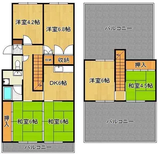 エメラルドマンション南小倉C棟【4階】の間取り