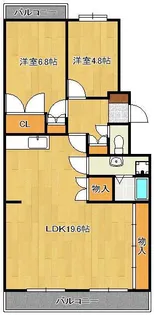 エメラルドマンション南小倉C棟【2階】の間取り