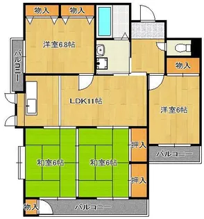 アレグリアプレイス到津【1階】の間取り