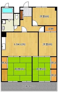 サンシティ金田A【5階】の間取り