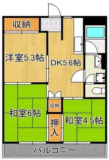 富田ハイツ【1階】の間取り