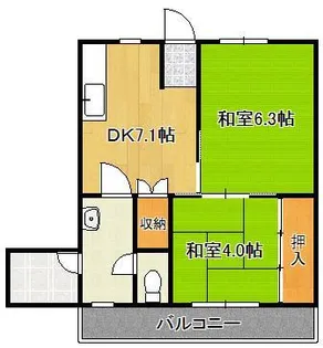 富田ハイツ【1階】の間取り