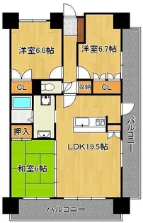 シャトレ大手町S棟【15階】の間取り