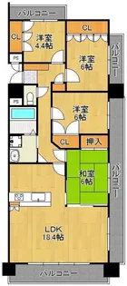 シャトレ大手町N棟【3階】の間取り