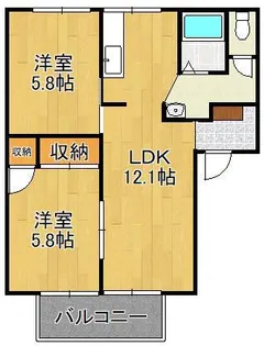 ヒルサイド都【2階】の間取り