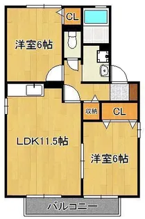 グランシャリオS A棟【2階】の間取り