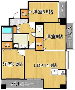 サンシャイン・ポート中井【3階】の間取り