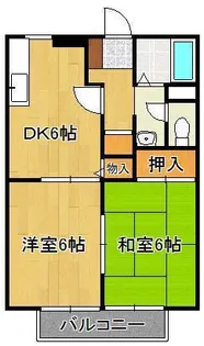 ハイツアリッサムB棟(小倉北区)【2階】の間取り