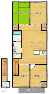 ルネス板櫃 A棟【2階】の間取り