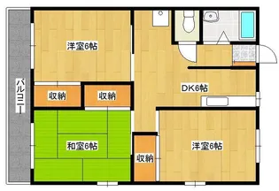 オアシス下到津【4階】の間取り