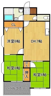 プレアール下到津【3階】の間取り