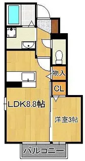 アッサンブレS【1階】の間取り