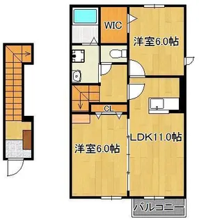 ウエストヒルズⅡ【2階】の間取り
