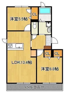 ラウンドシティ泉台【3階】の間取り