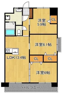 フローラ菜園場【7階】の間取り