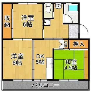ビレッジハウス日明1号棟【4階】の間取り