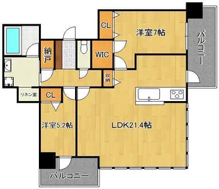 小倉D.C.TOWER 2406号室【24階】の間取り