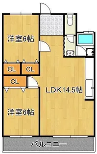 2LDKの間取り画像