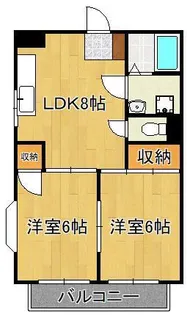 プレジール水神A棟【2階】の間取り