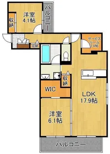 シャーメゾン優蒼の杜 壱番館【3階】の間取り